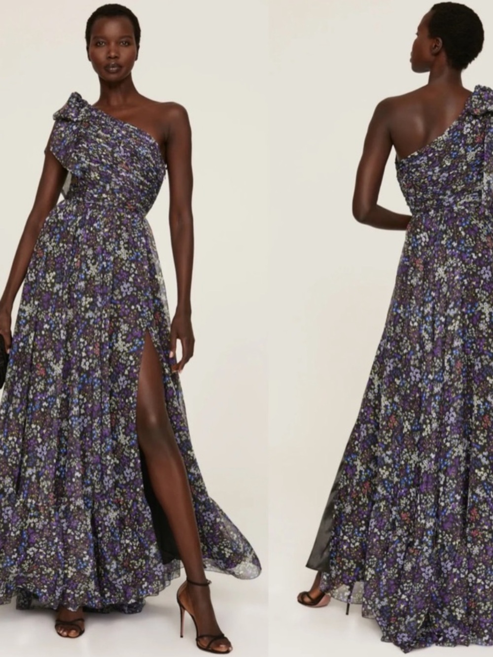 Mac Duggal One Shoulder Floral Gown Maxi Dress Size 14